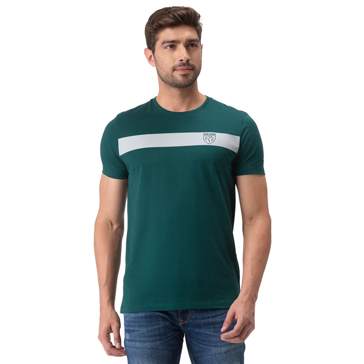Green Regular Fit Men's Short Sleeves T-Shirt by Being Human Clothing