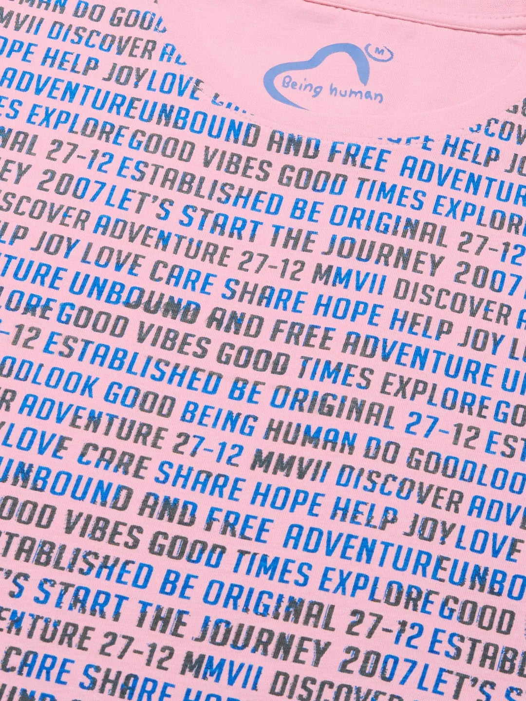 Pink Regular Fit Men's Short Sleeves T-Shirt by Being Human Clothing