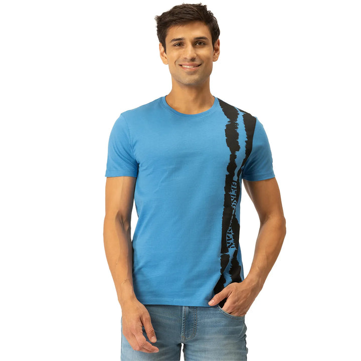 Blue Regular Fit Men's Short Sleeves T-Shirt by Being Human Clothing