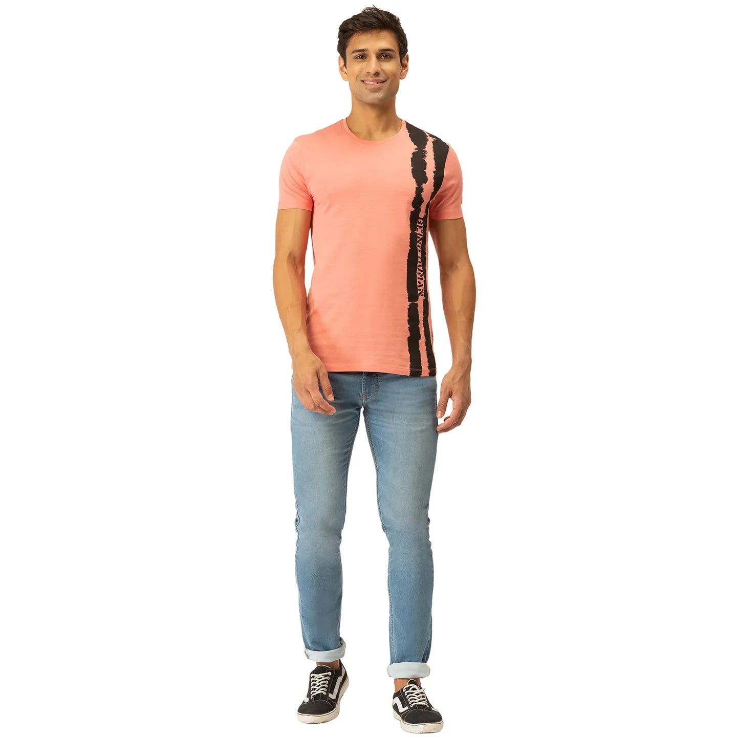 Pink Regular Fit Men's Short Sleeves T-Shirt by Being Human Clothing