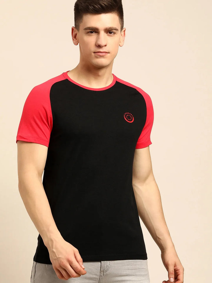 Black Regular Fit Men's Short Sleeves T-Shirt by Being Human Clothing