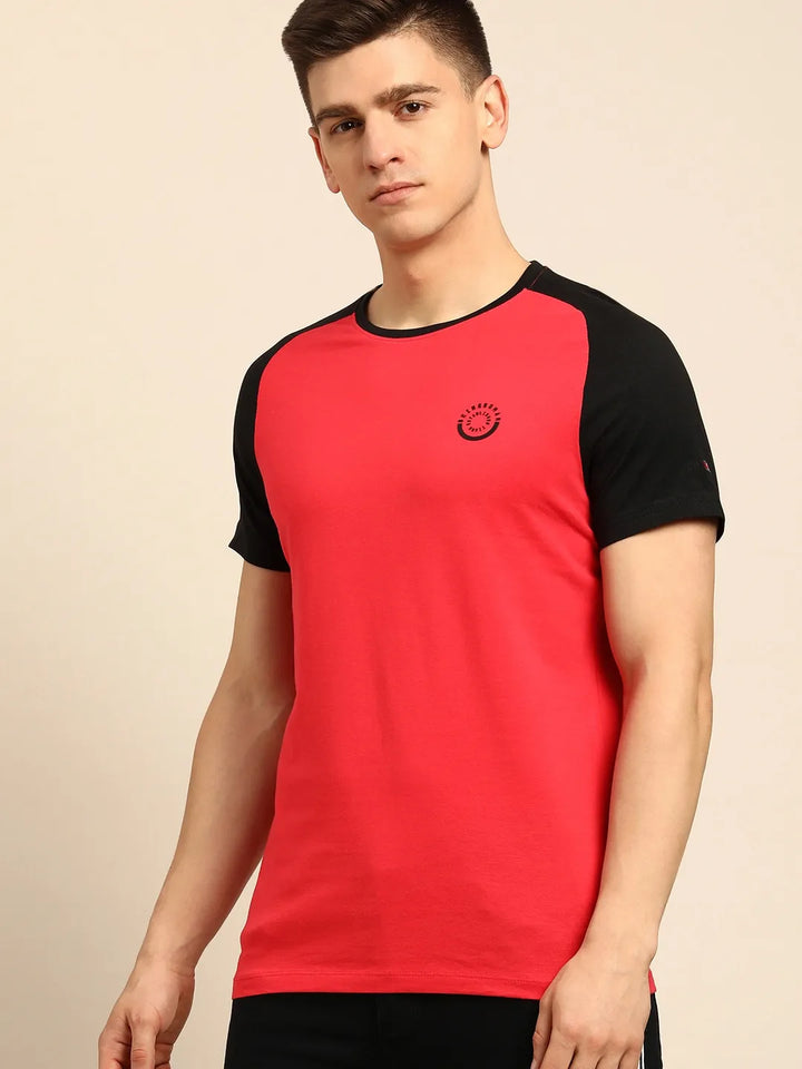 Red Regular Fit Men's Short Sleeves T-Shirt by Being Human Clothing