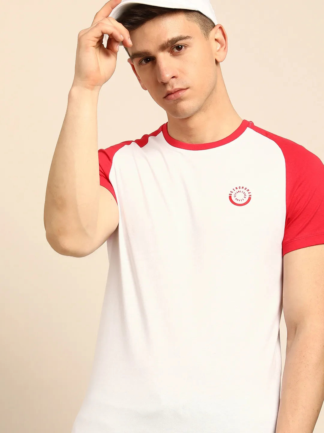 White Regular Fit Men's Short Sleeves T-Shirt by Being Human Clothing