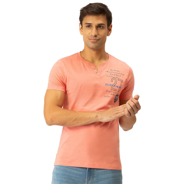 Orange Regular Fit Men's Short Sleeves T-Shirt by Being Human Clothing
