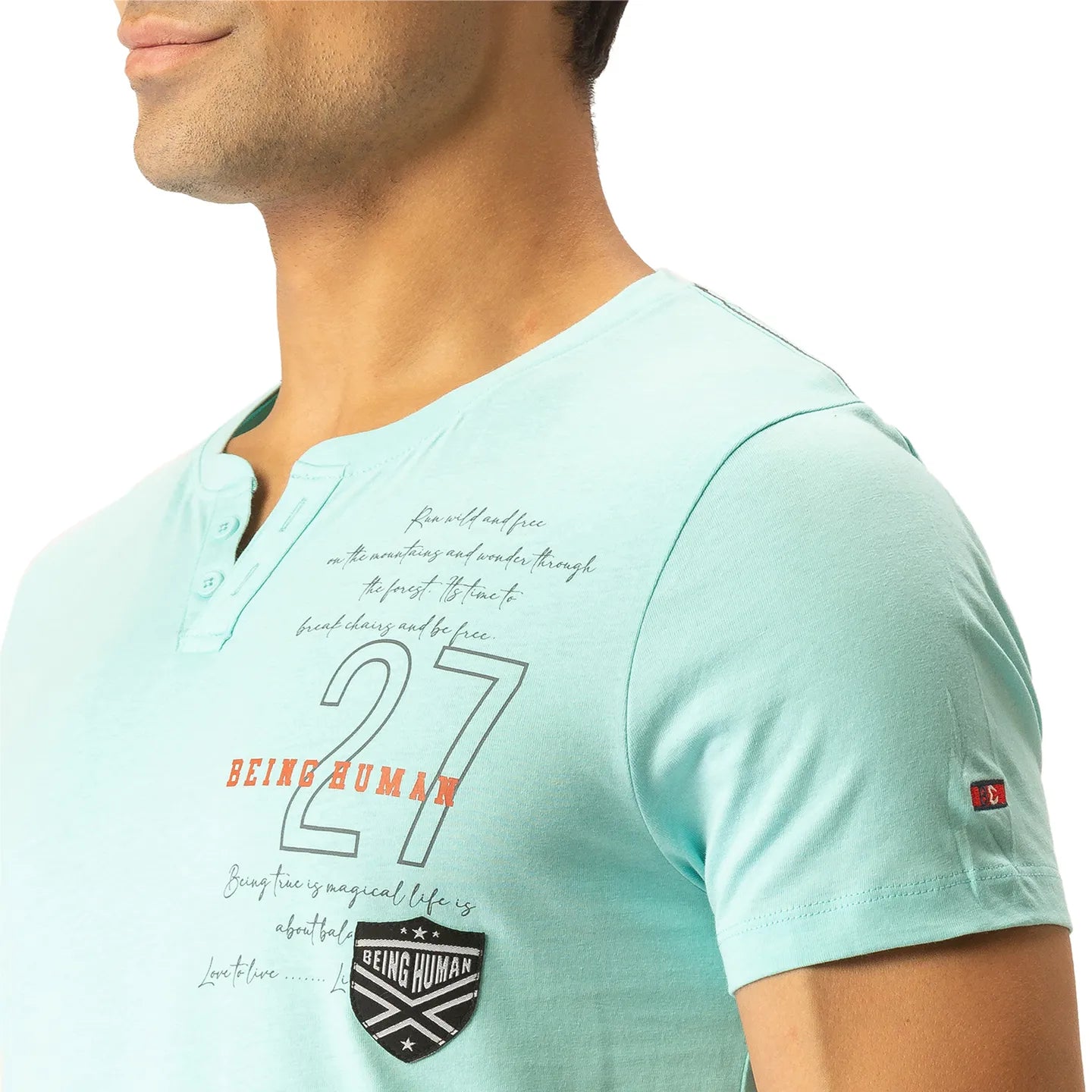 Blue Regular Fit Men's Short Sleeves T-Shirt by Being Human Clothing