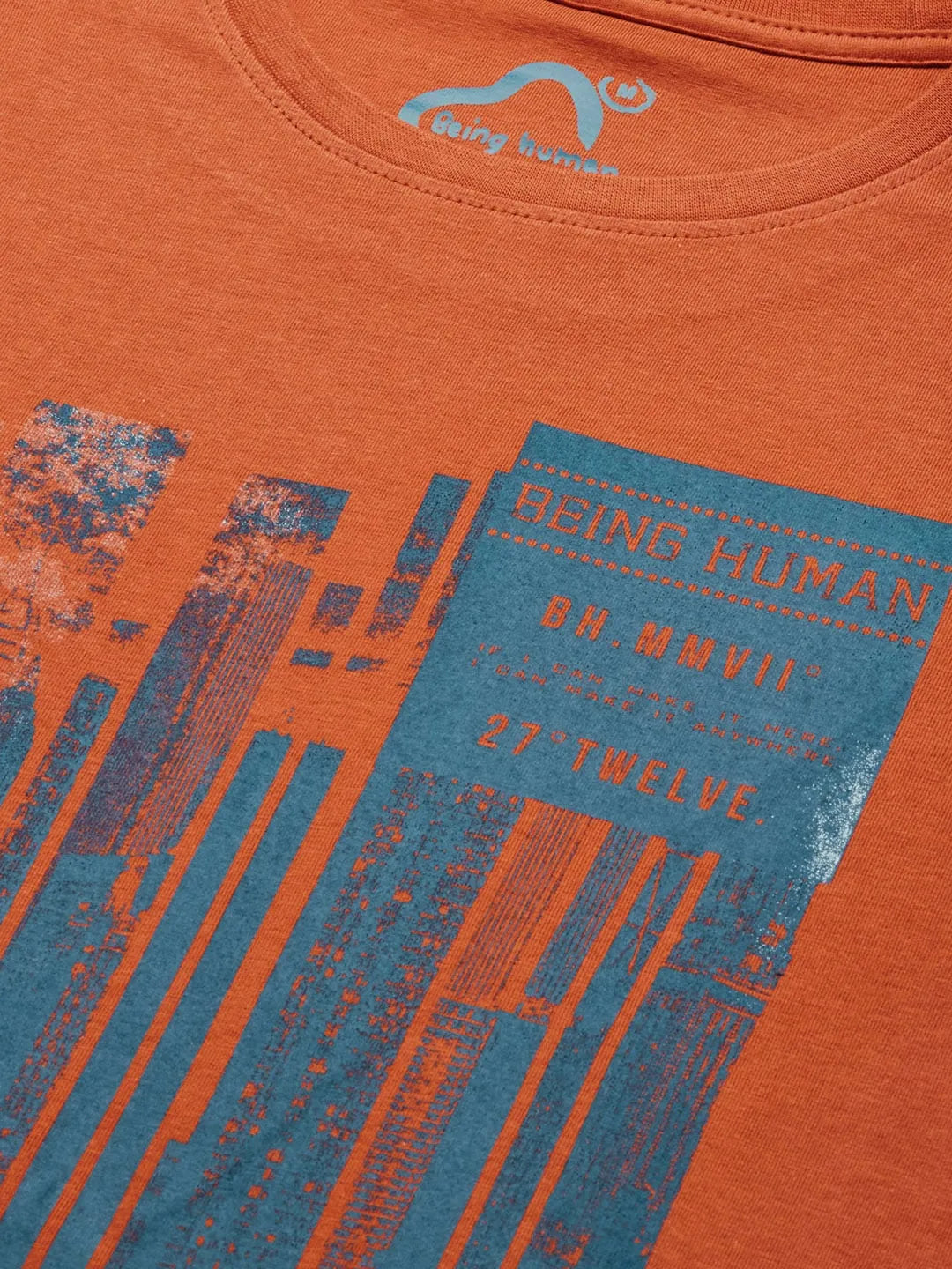 Brown Regular Fit Men's Short Sleeves T-Shirt by Being Human Clothing