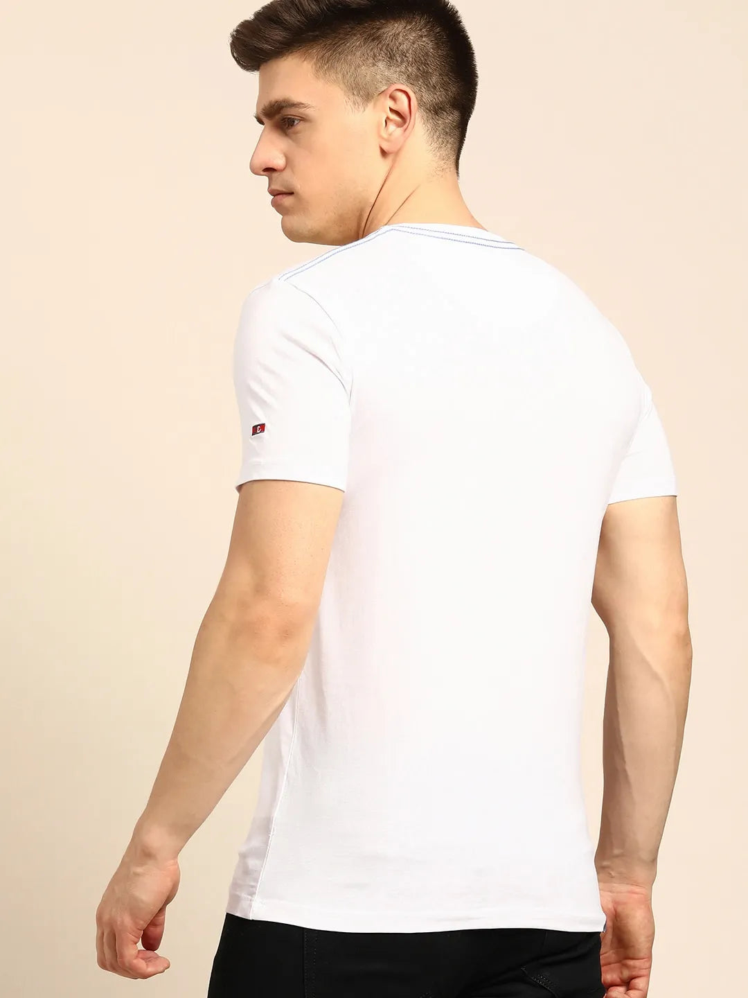 White Regular Fit Men's Short Sleeves T-Shirt by Being Human Clothing