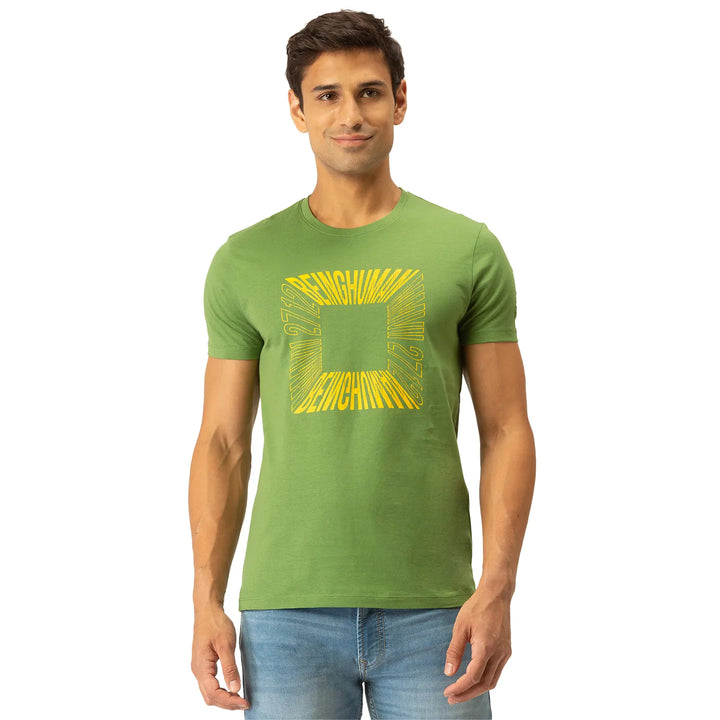 Green Regular Fit Men's Short Sleeves T-Shirt by Being Human Clothing