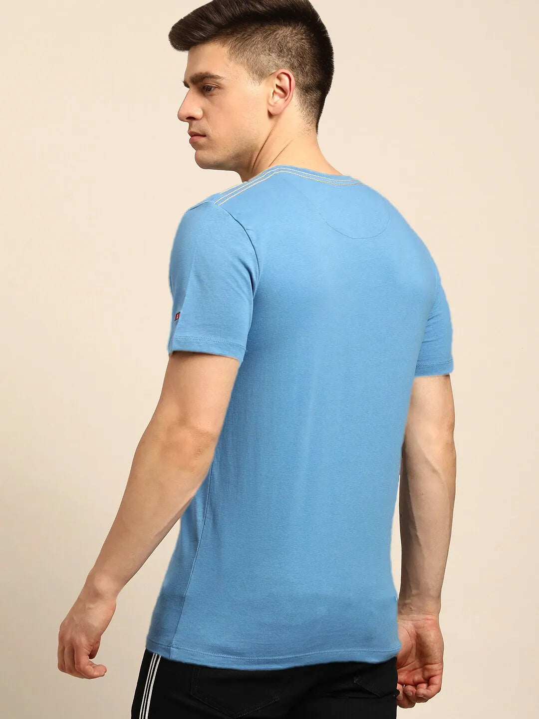Blue Regular Fit Men's Short Sleeves T-Shirt by Being Human Clothing