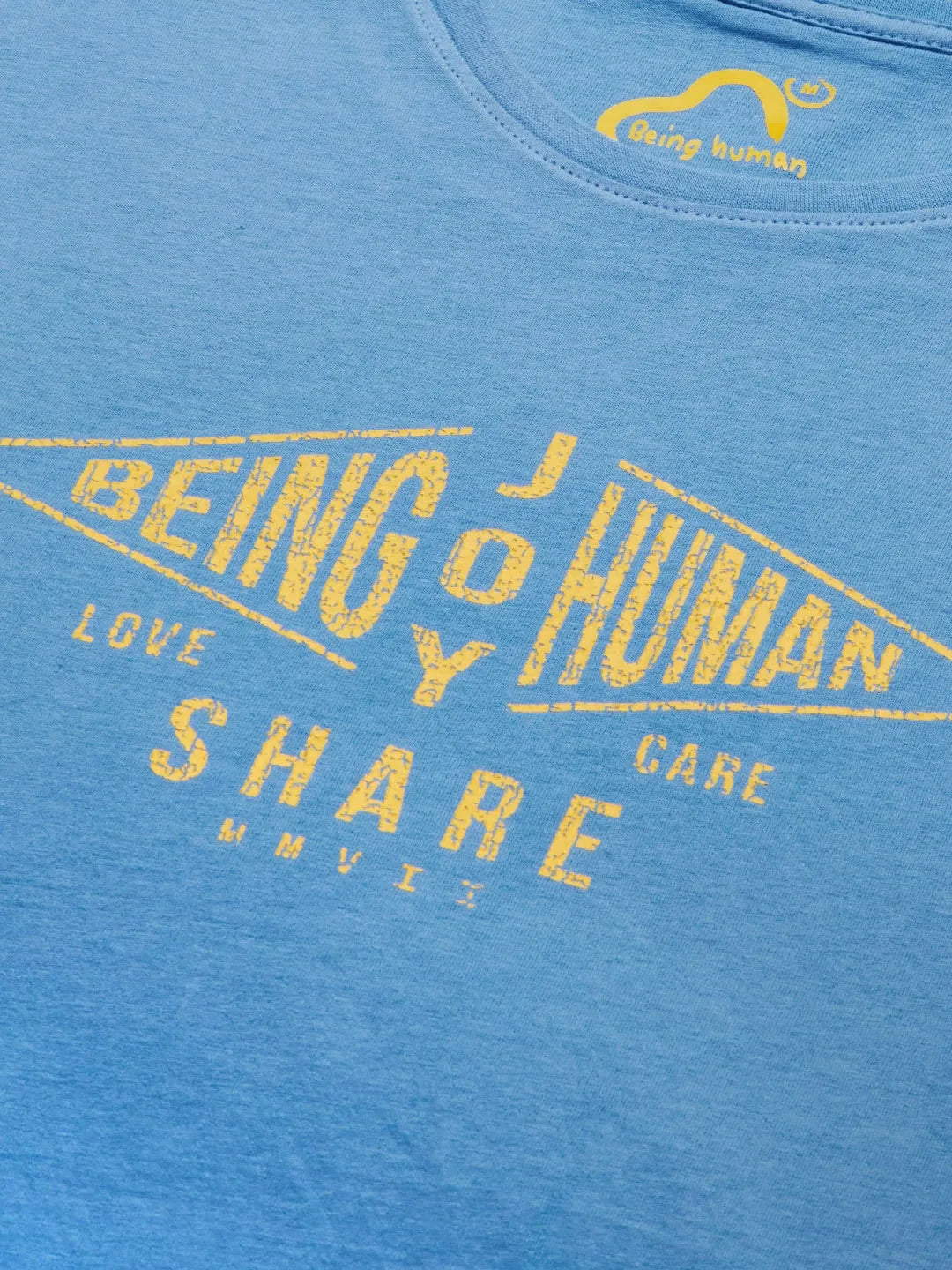 Blue Regular Fit Men's Short Sleeves T-Shirt by Being Human Clothing