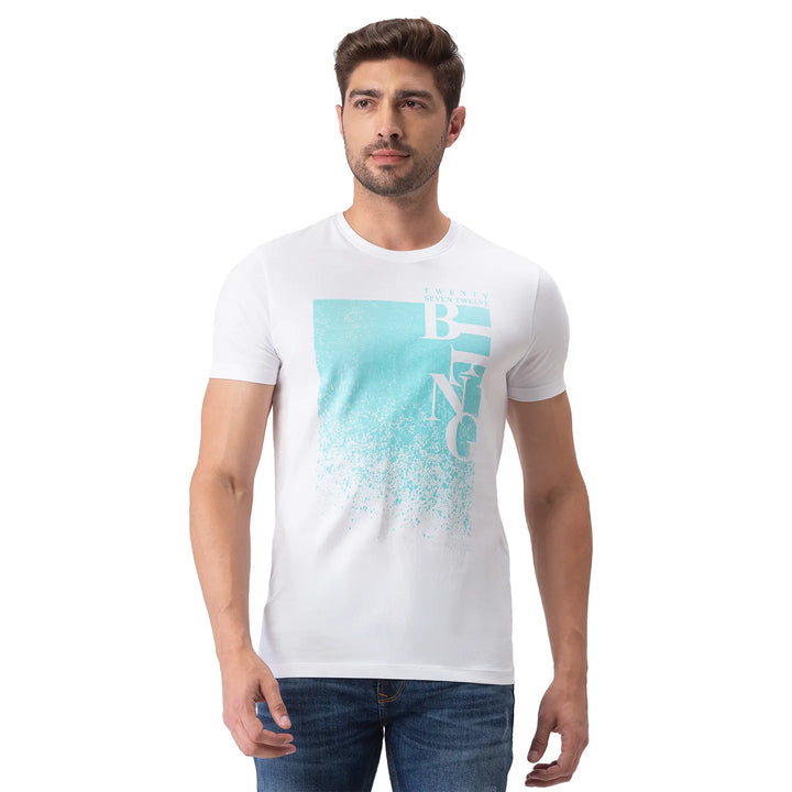White Regular Fit Men's Short Sleeves T-Shirt by Being Human Clothing