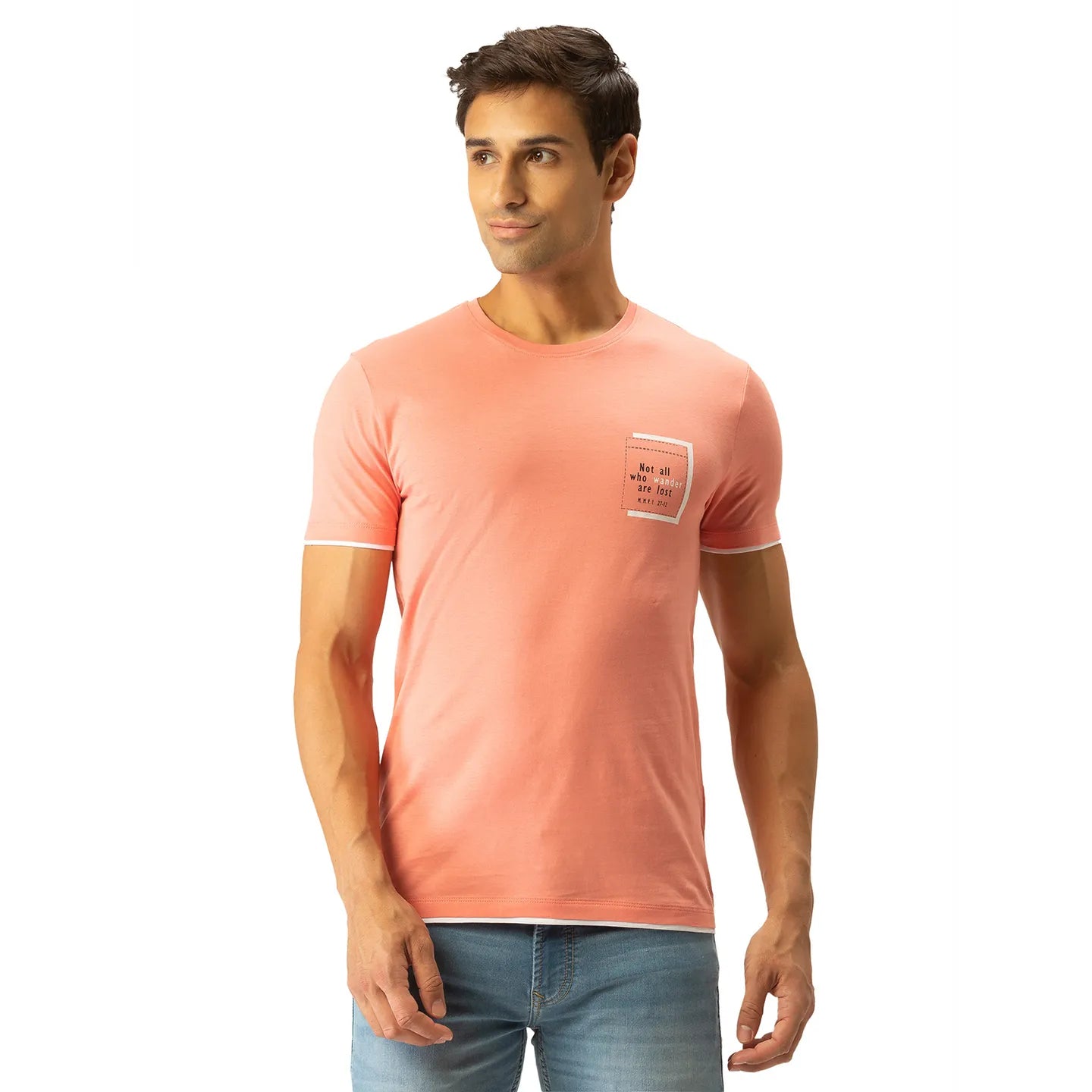 Orange Regular Fit Men's Short Sleeves T-Shirt by Being Human Clothing