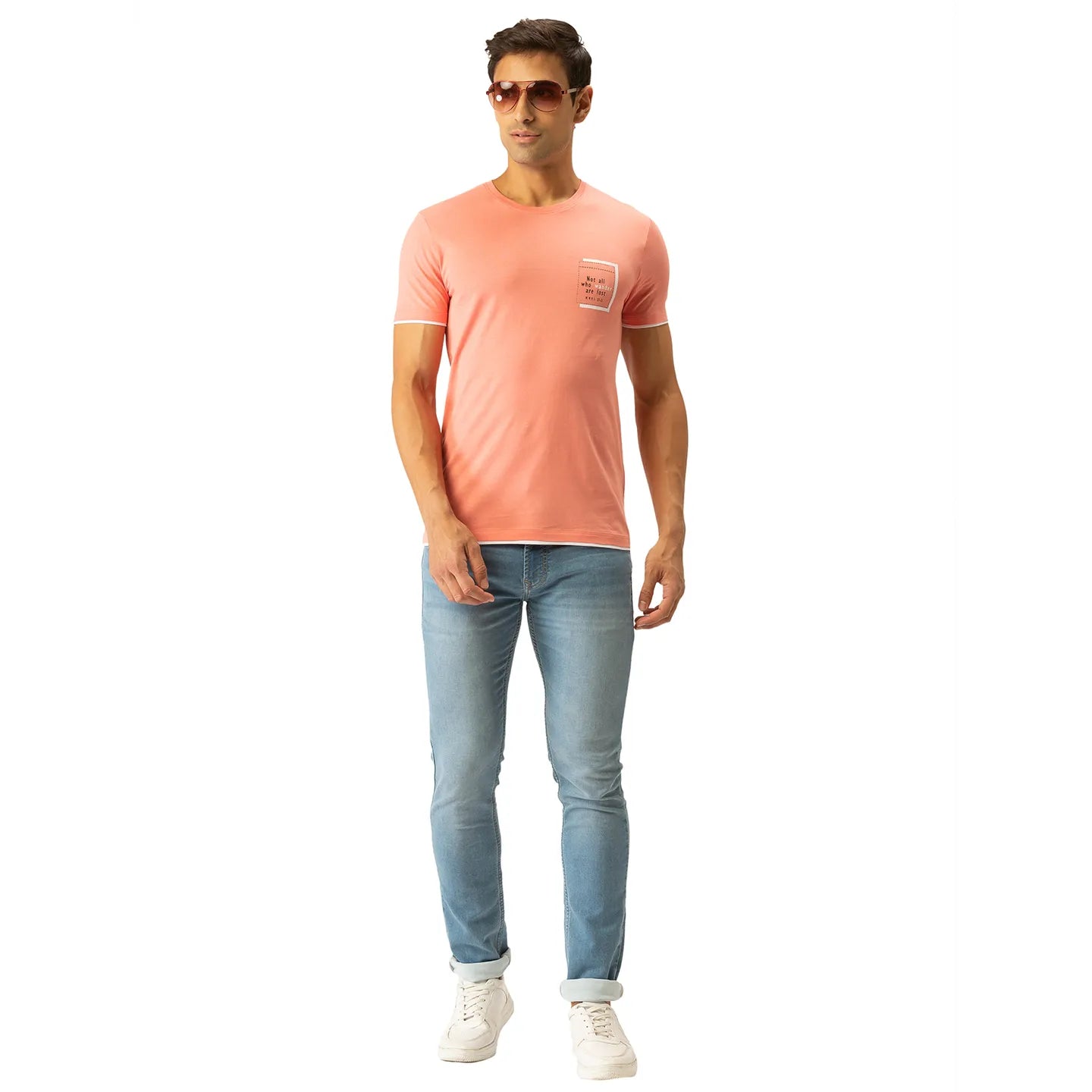 Orange Regular Fit Men's Short Sleeves T-Shirt by Being Human Clothing