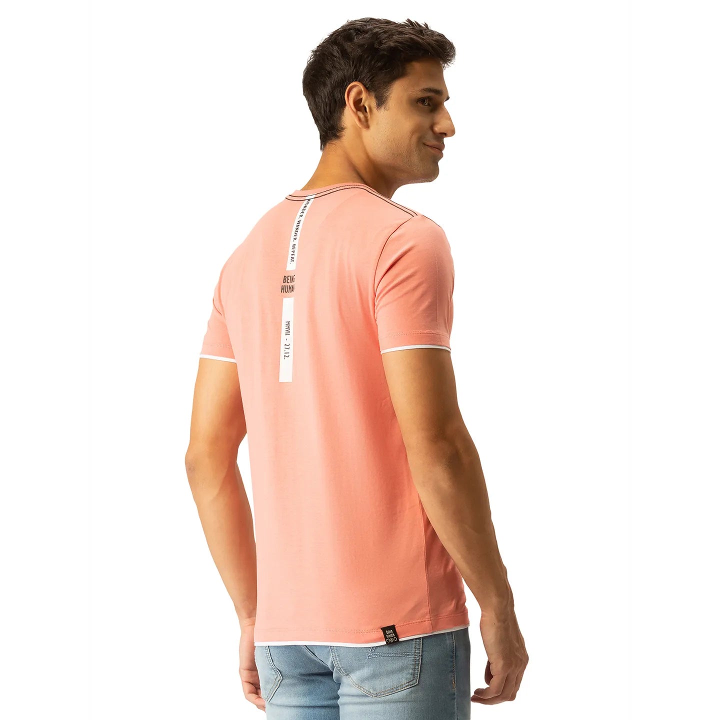Orange Regular Fit Men's Short Sleeves T-Shirt by Being Human Clothing