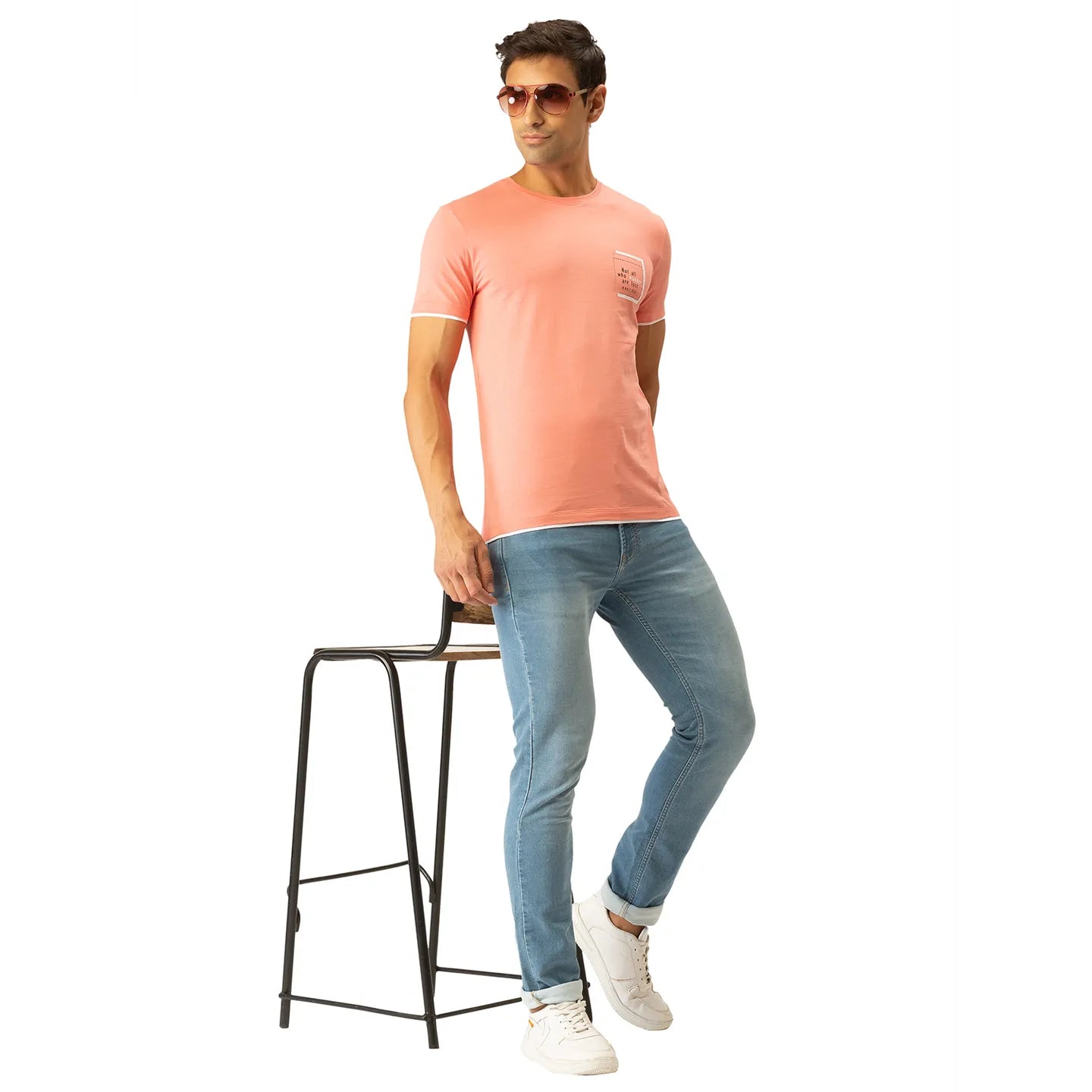 Orange Regular Fit Men's Short Sleeves T-Shirt by Being Human Clothing