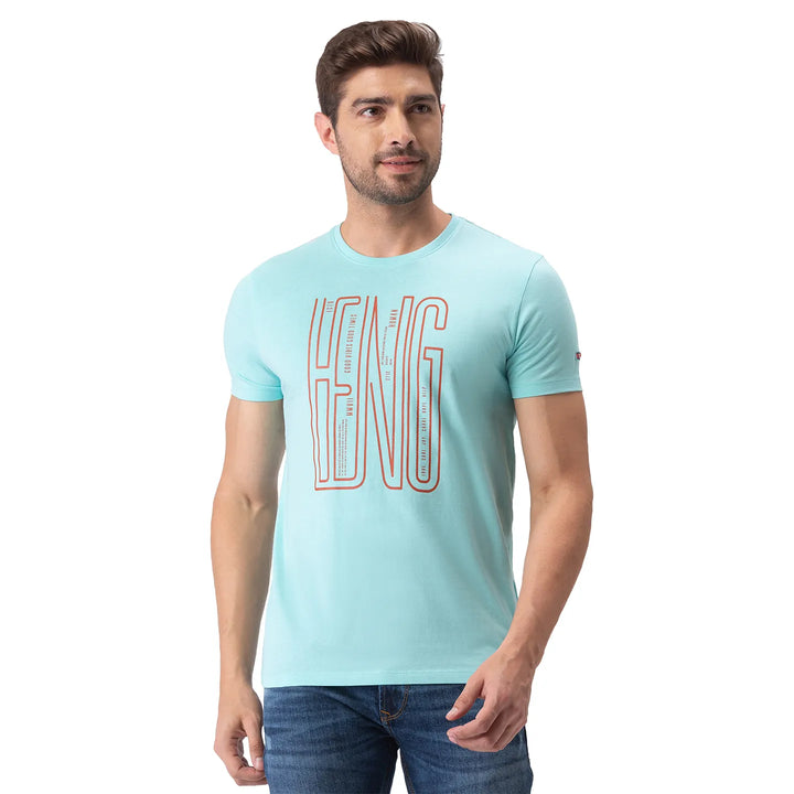Blue Regular Fit Men's Short Sleeves T-Shirt by Being Human Clothing
