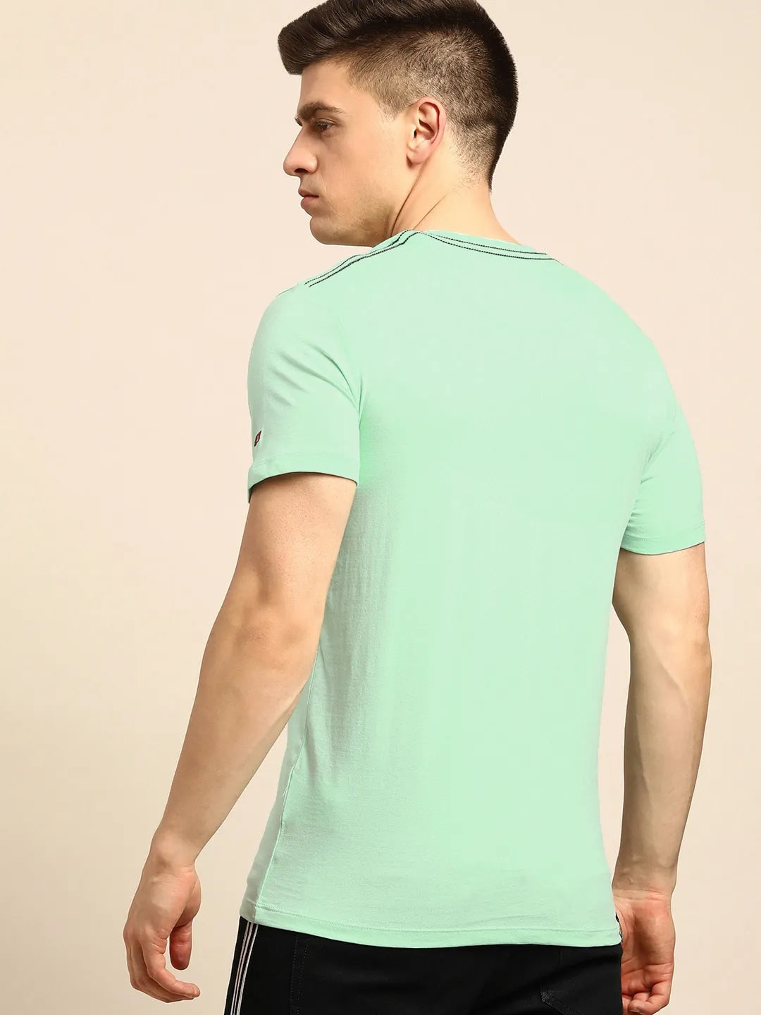 Green Regular Fit Men's Short Sleeves T-Shirt by Being Human Clothing