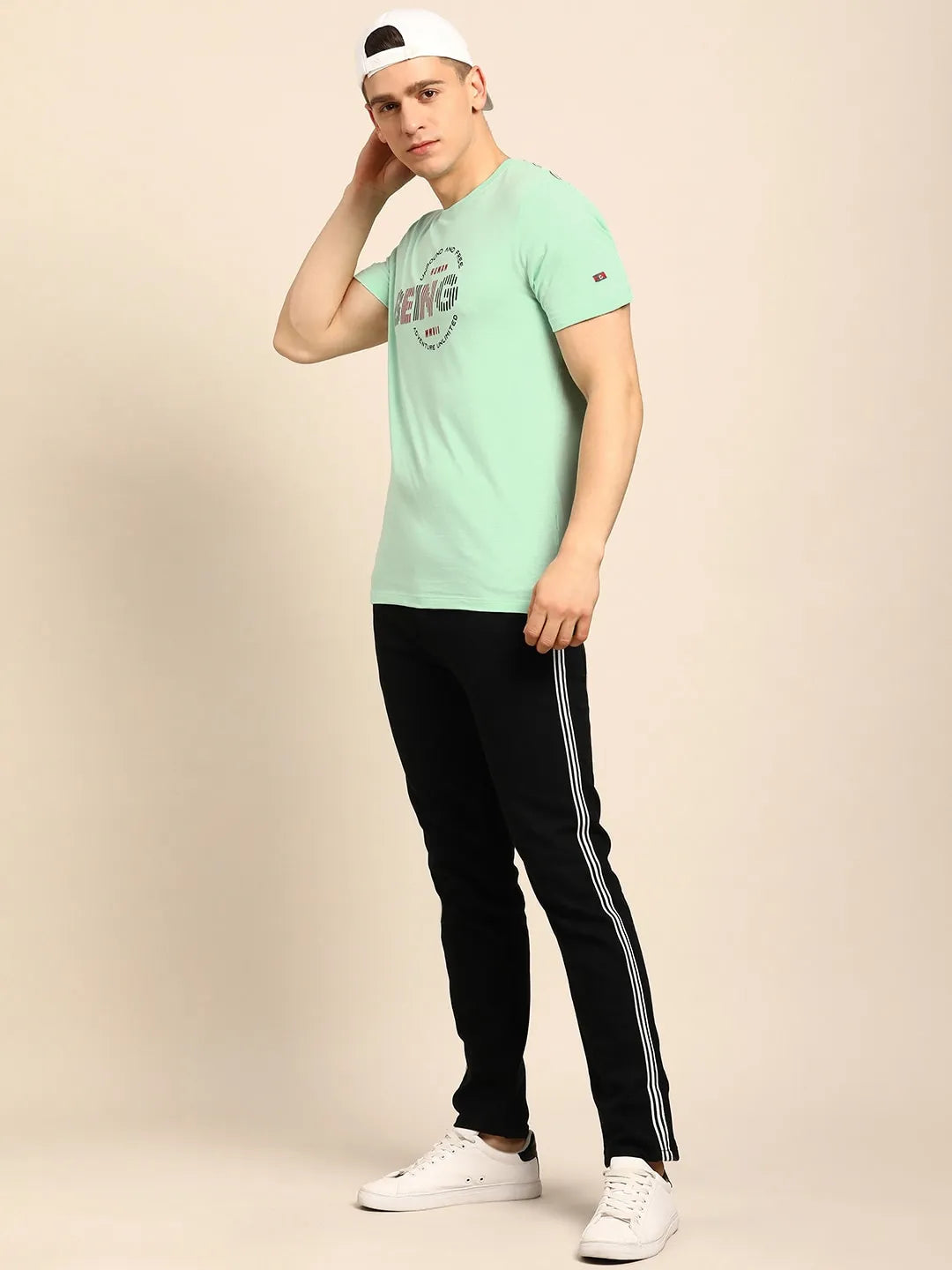 Green Regular Fit Men's Short Sleeves T-Shirt by Being Human Clothing