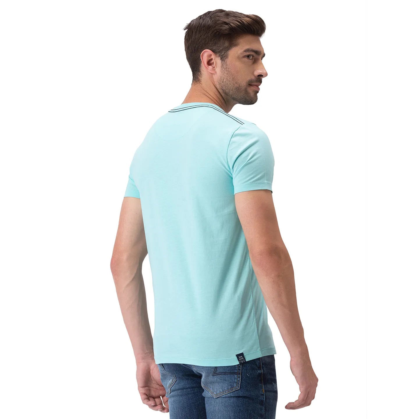Blue Regular Fit Men's Short Sleeves T-Shirt by Being Human Clothing