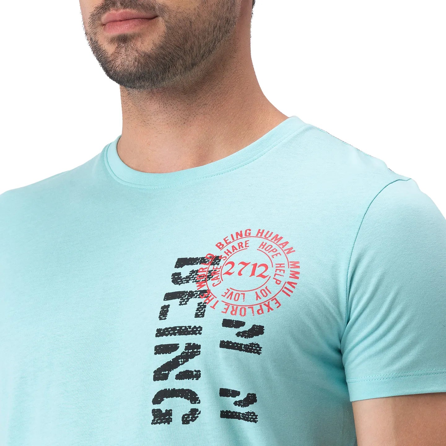 Blue Regular Fit Men's Short Sleeves T-Shirt by Being Human Clothing