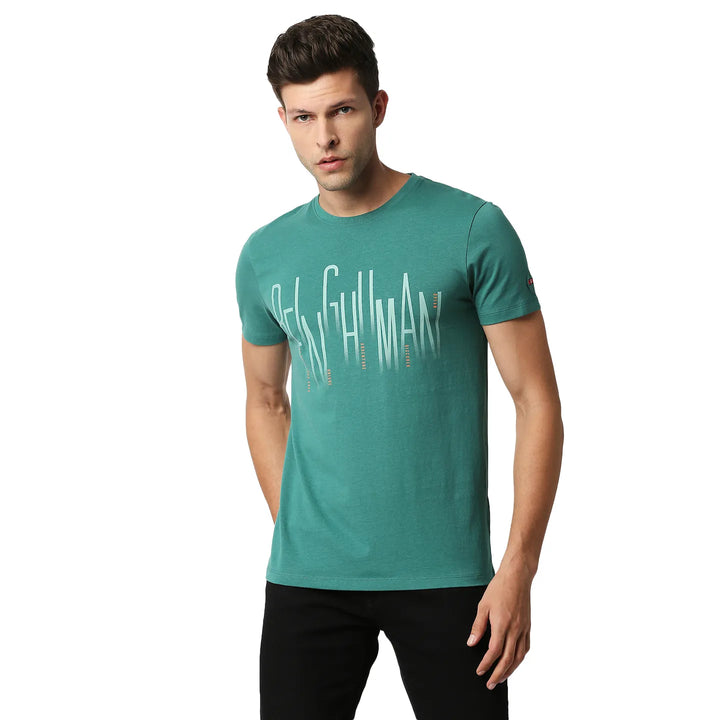 Green Regular Fit Men's Short Sleeves T-Shirt by Being Human Clothing