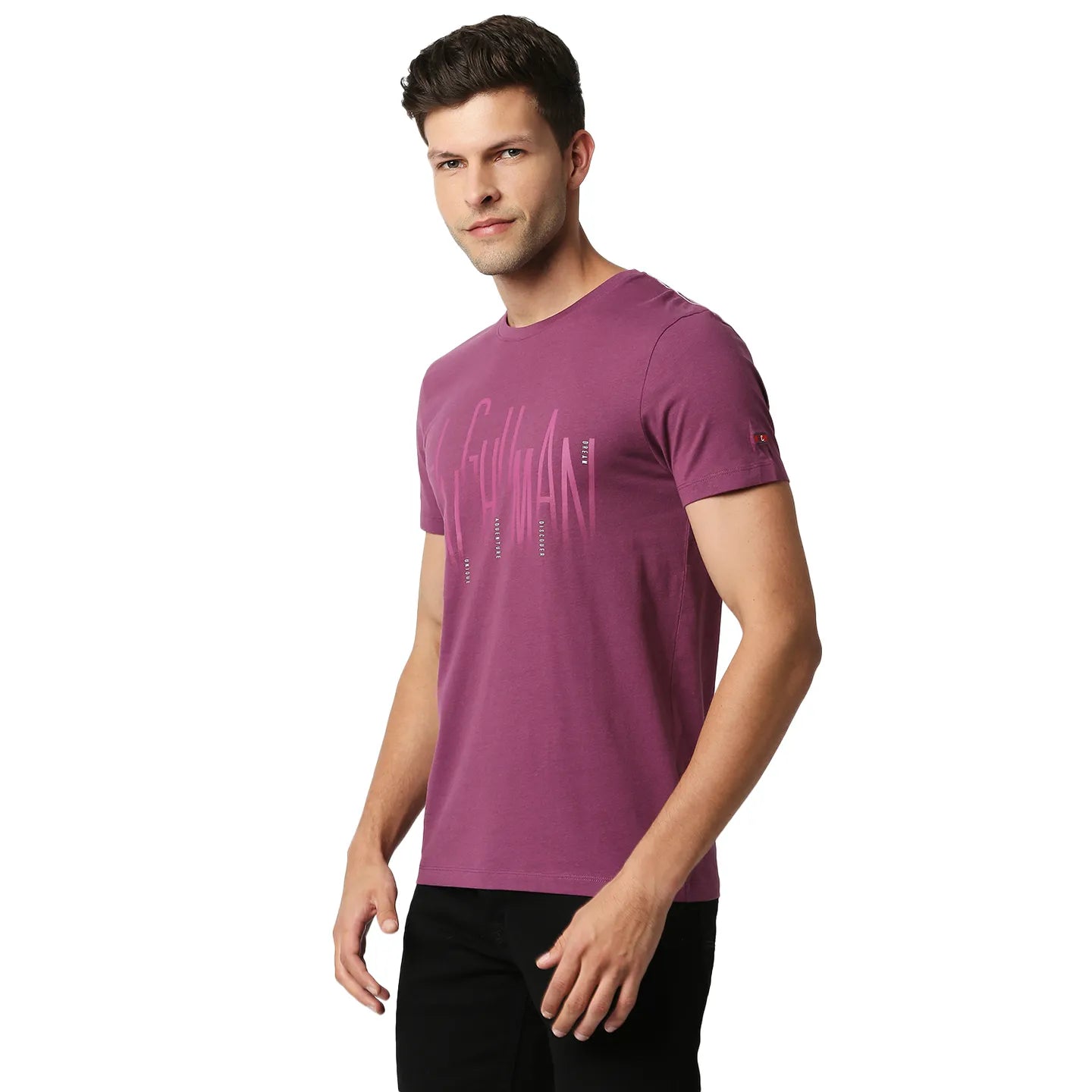 Pink Slim Straight Fit Men's Short Sleeves T-Shirt by Being Human Clothing