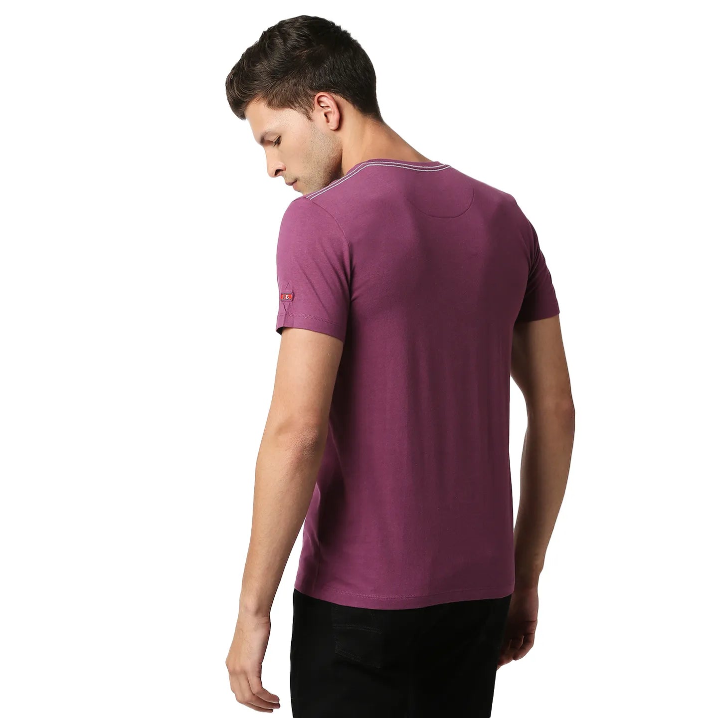 Pink Slim Straight Fit Men's Short Sleeves T-Shirt by Being Human Clothing