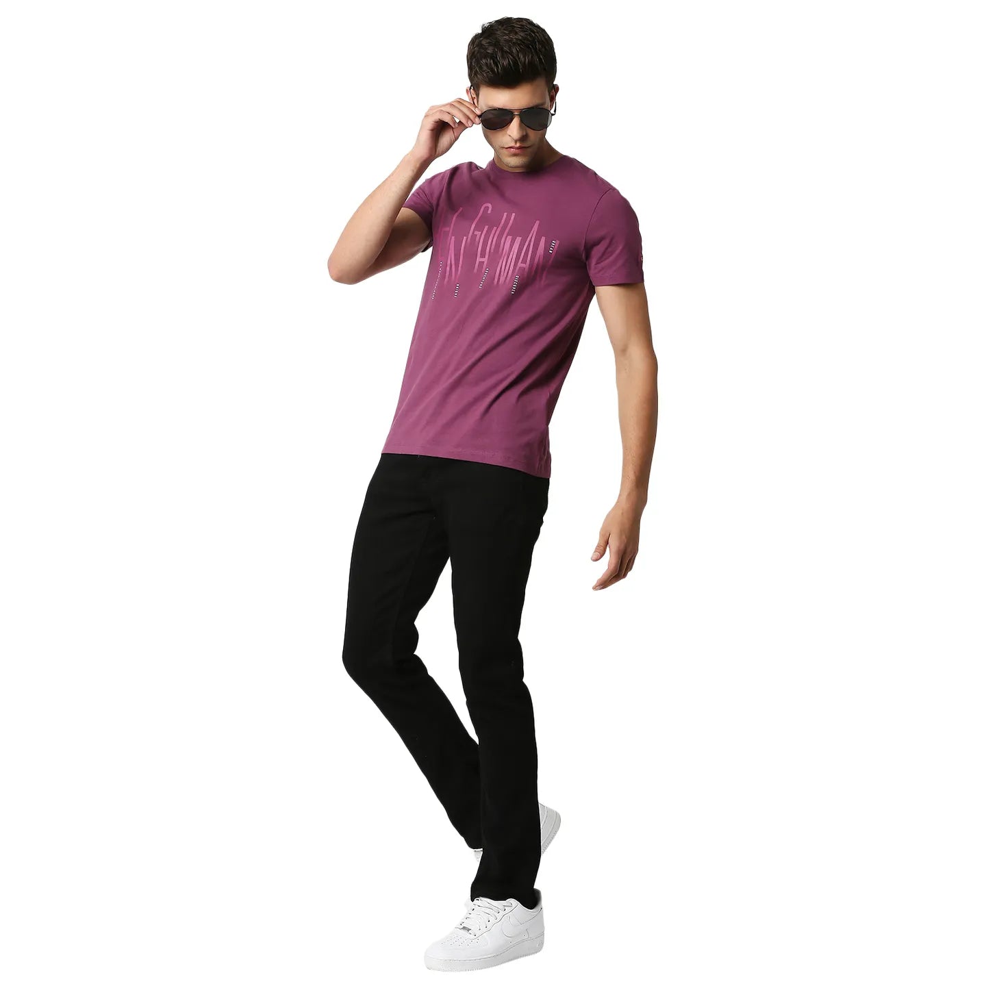 Pink Slim Straight Fit Men's Short Sleeves T-Shirt by Being Human Clothing