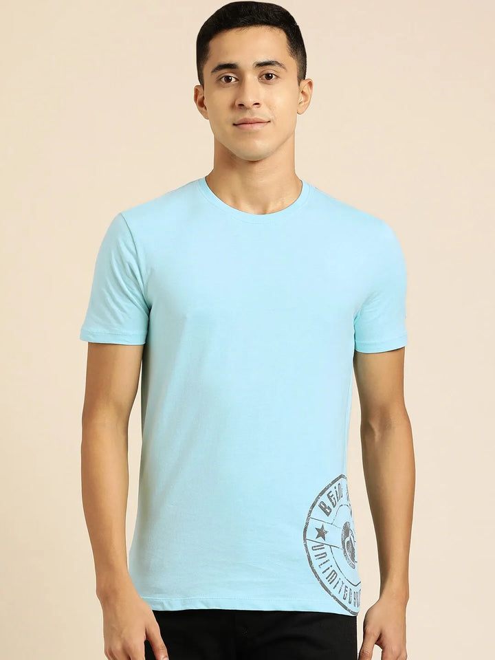 Blue Regular Fit Men's Short Sleeves T-Shirt by Being Human Clothing