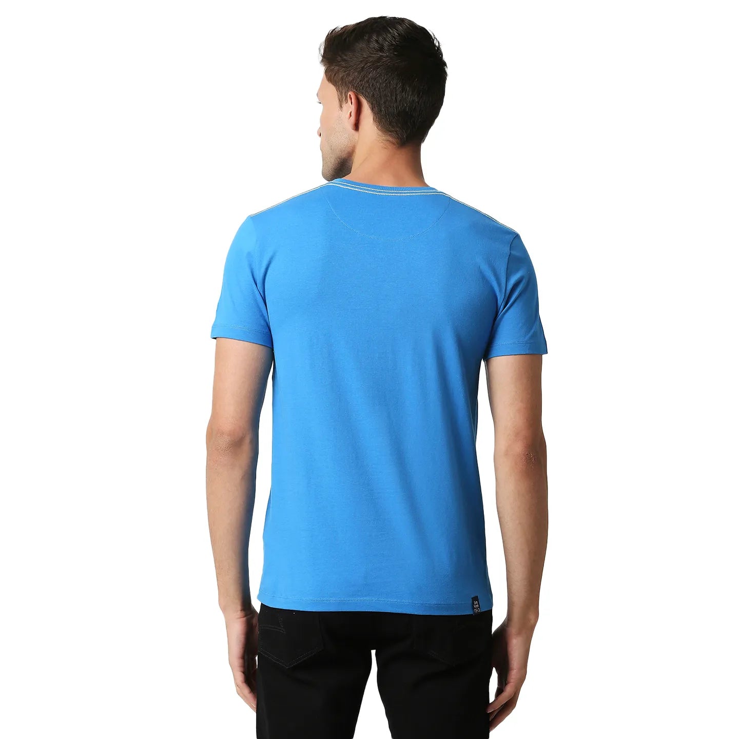 Blue Regular Fit Round Neck Men's T-Shirt by Being Human Clothing