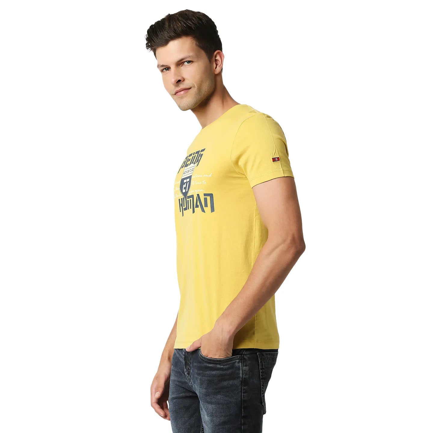 Being Human Clothing Men Regular Fit Crew Neck T-Shirts-Bamboo