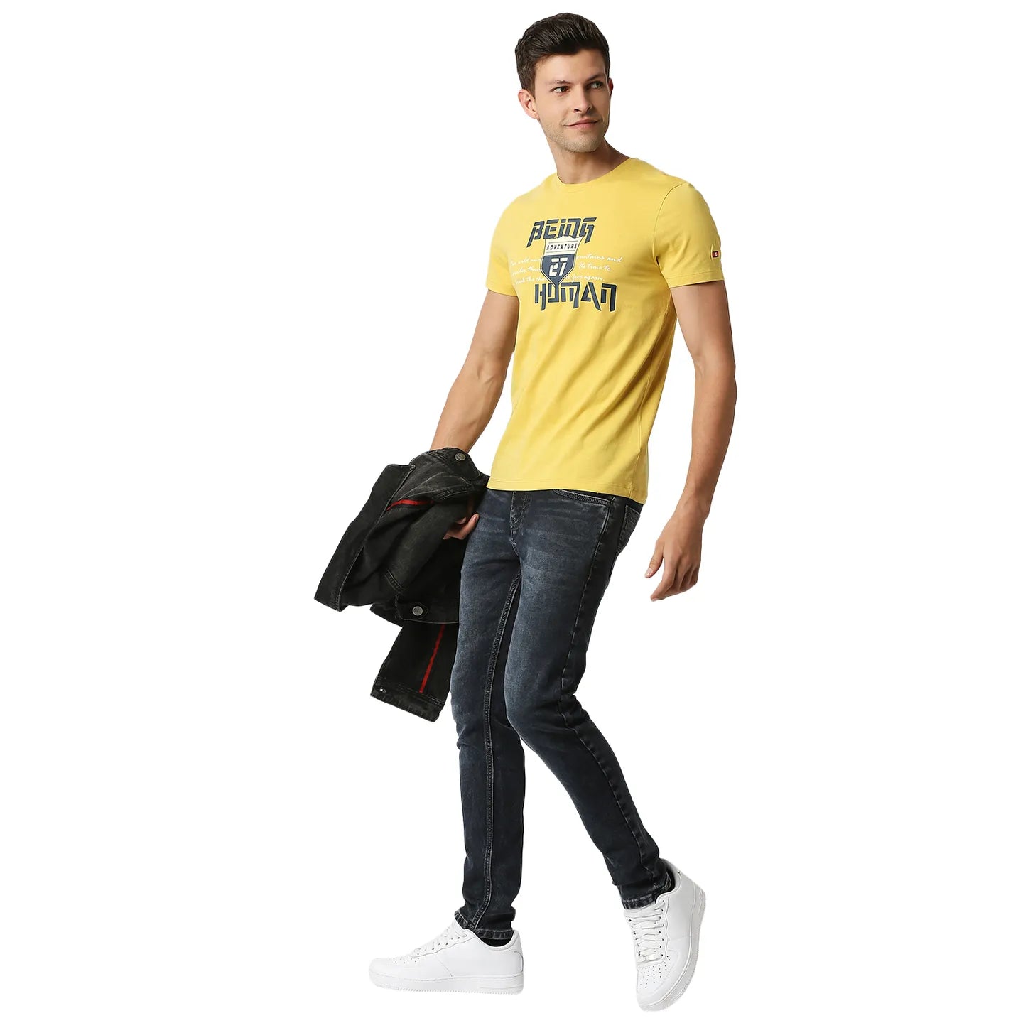 Being Human Clothing Men Regular Fit Crew Neck T-Shirts-Bamboo