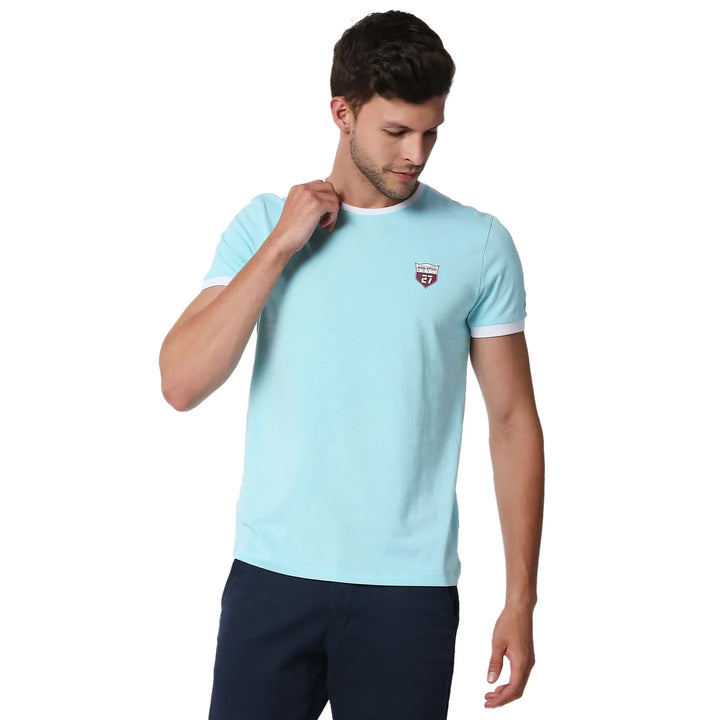 Blue Regular Fit Men's Short Sleeves T-Shirt by Being Human Clothing