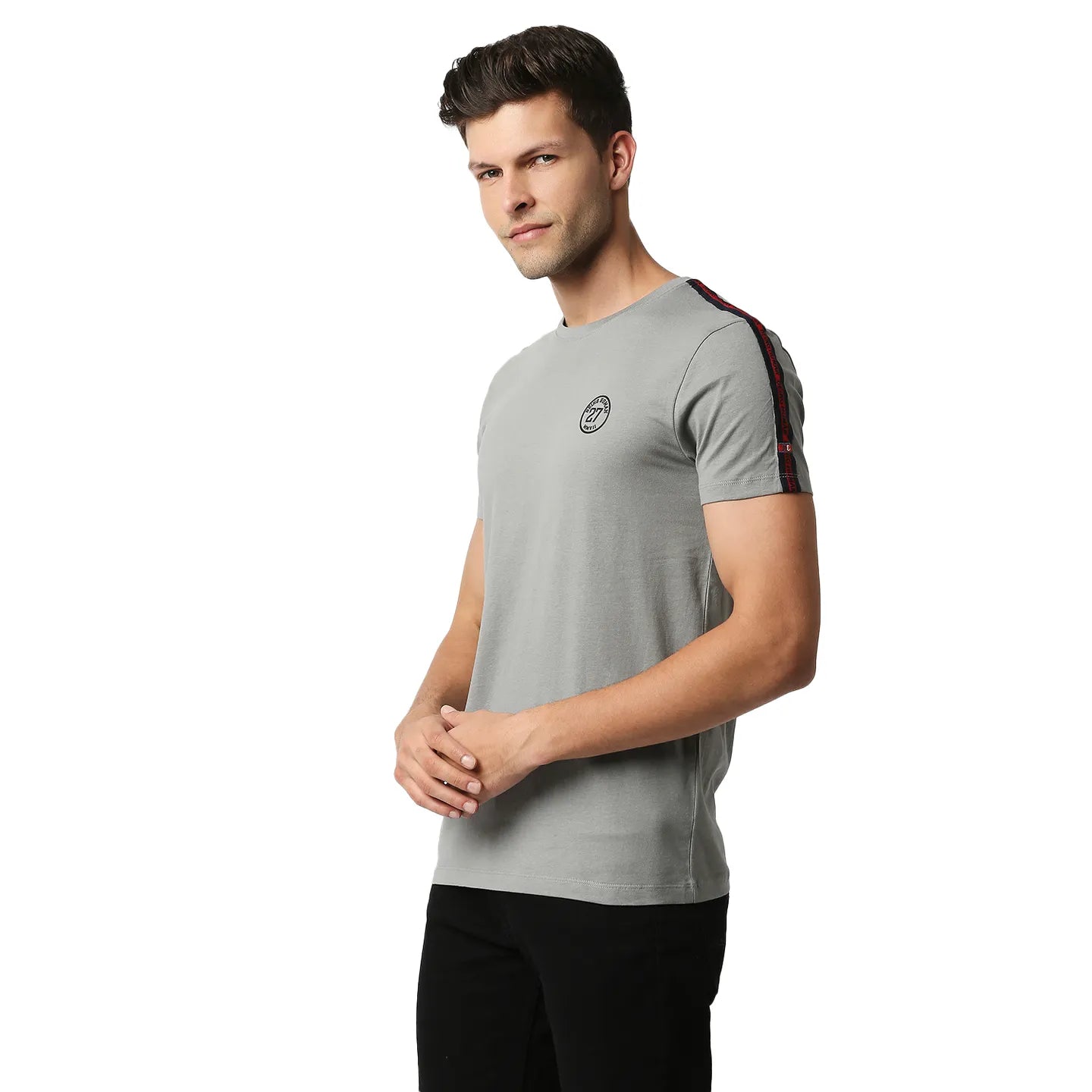 Being Human Clothing Men Regular Fit Crew Neck T-Shirts-Grey