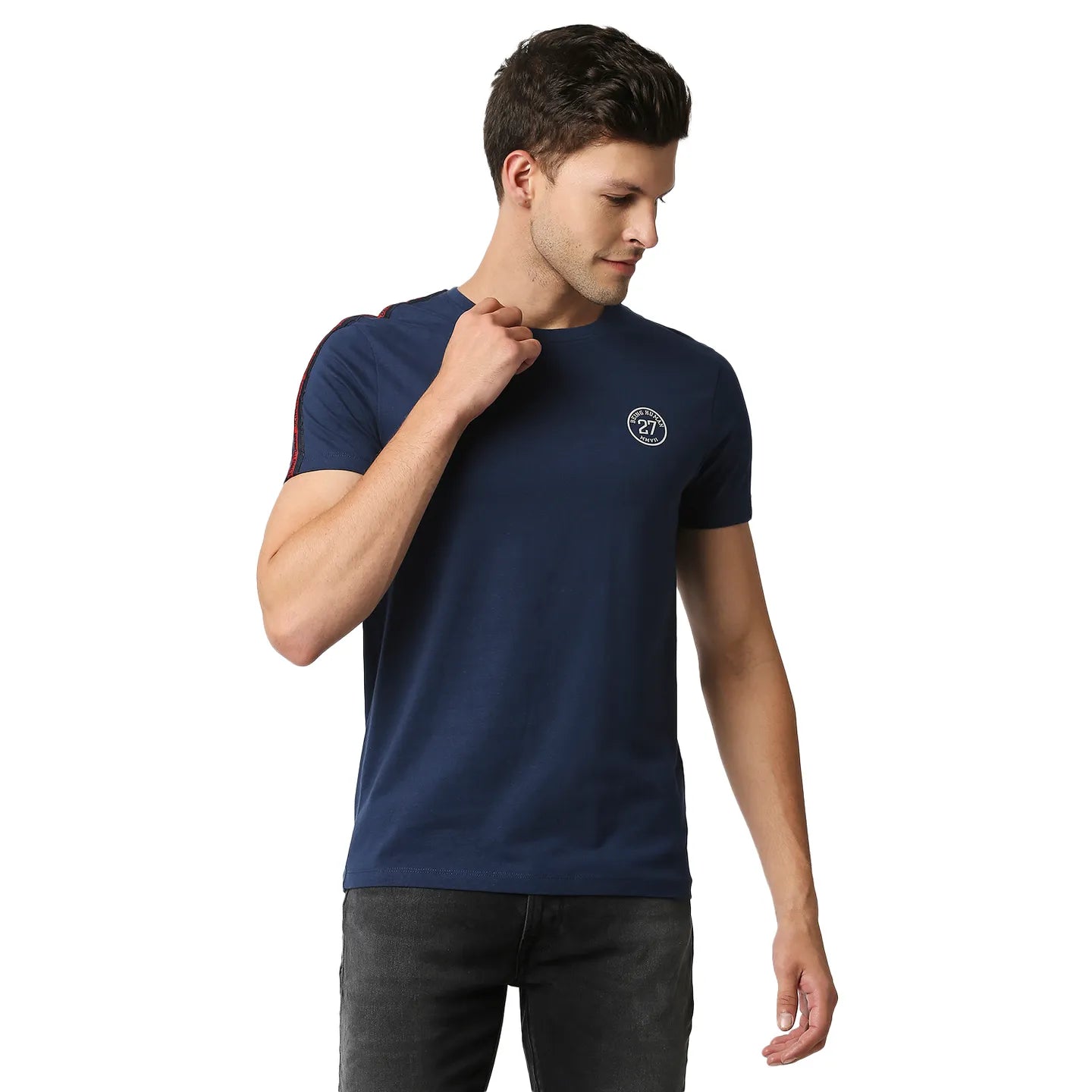 Blue Regular Fit Men's Short Sleeves T-Shirt by Being Human Clothing