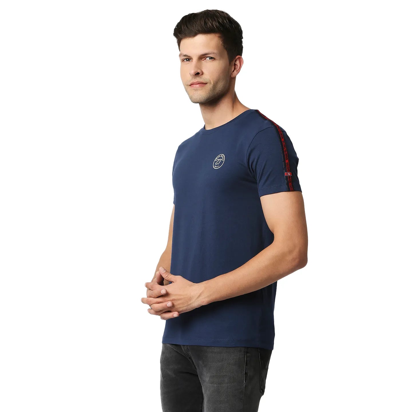 Blue Regular Fit Men's Short Sleeves T-Shirt by Being Human Clothing