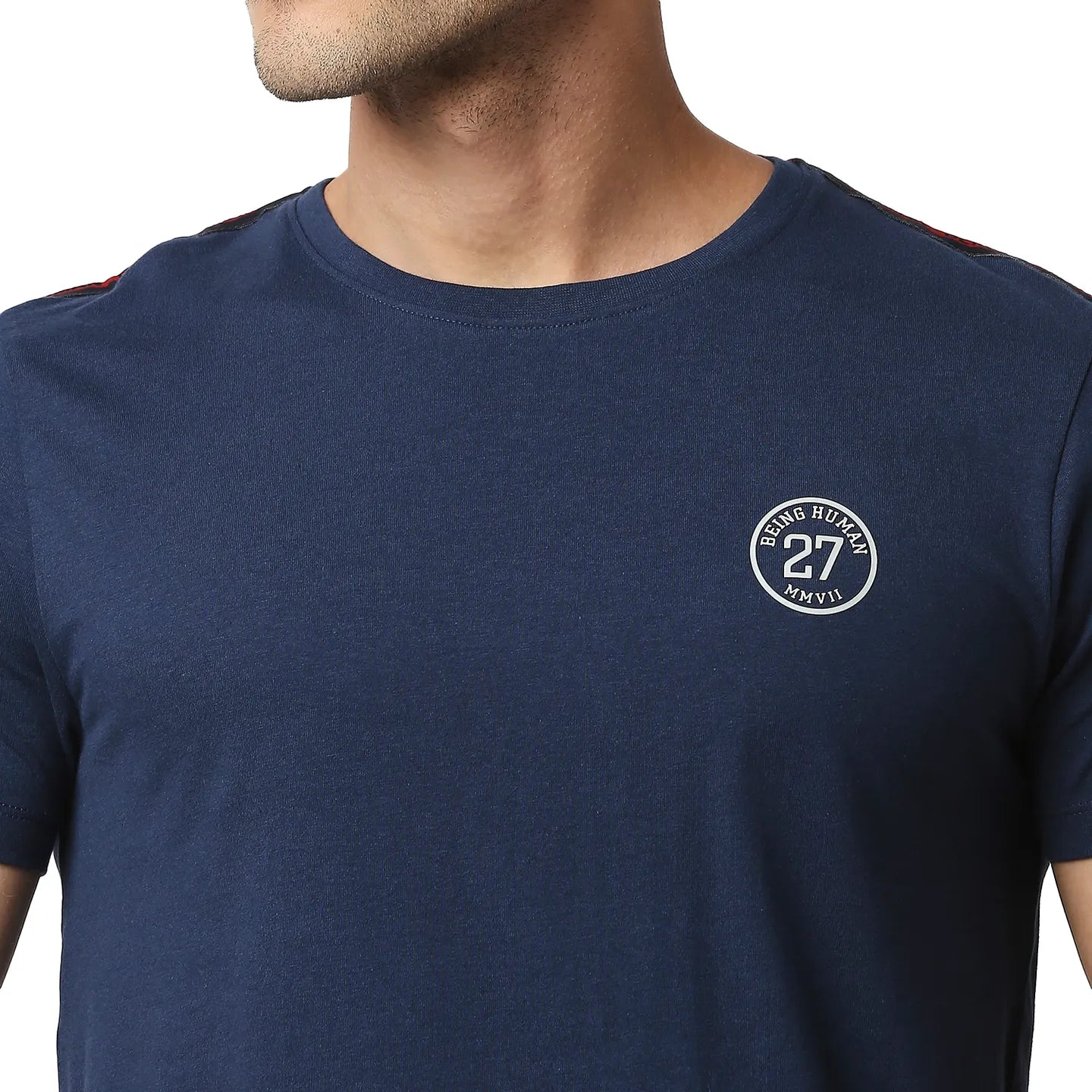 Blue Regular Fit Men's Short Sleeves T-Shirt by Being Human Clothing