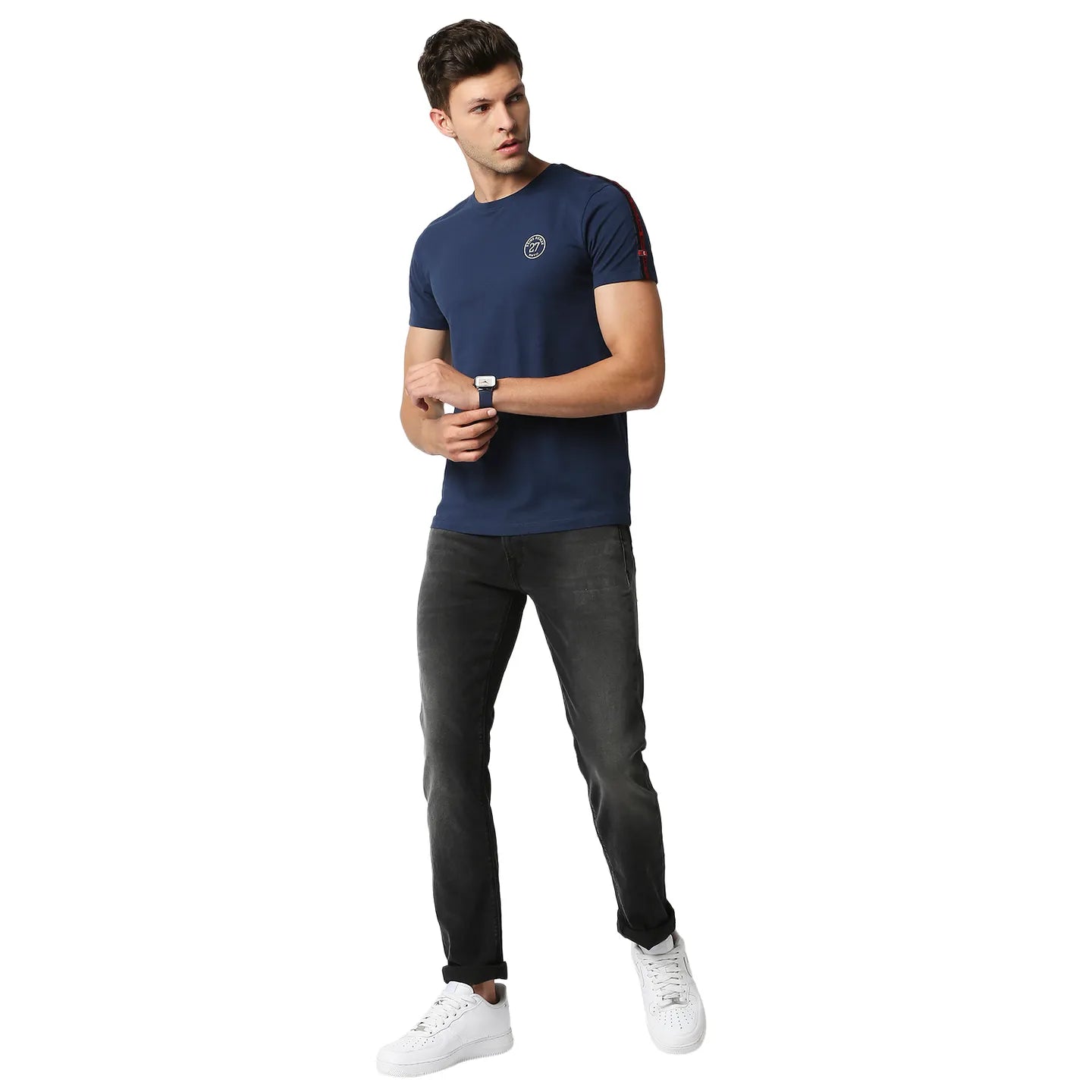 Blue Regular Fit Men's Short Sleeves T-Shirt by Being Human Clothing