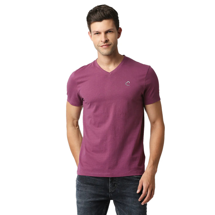 Purple Regular Fit Men's Short Sleeves T-Shirt by Being Human Clothing