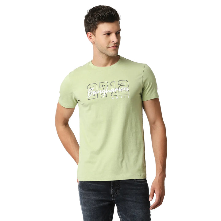 Green Regular Fit Men's Short Sleeves T-Shirt by Being Human Clothing