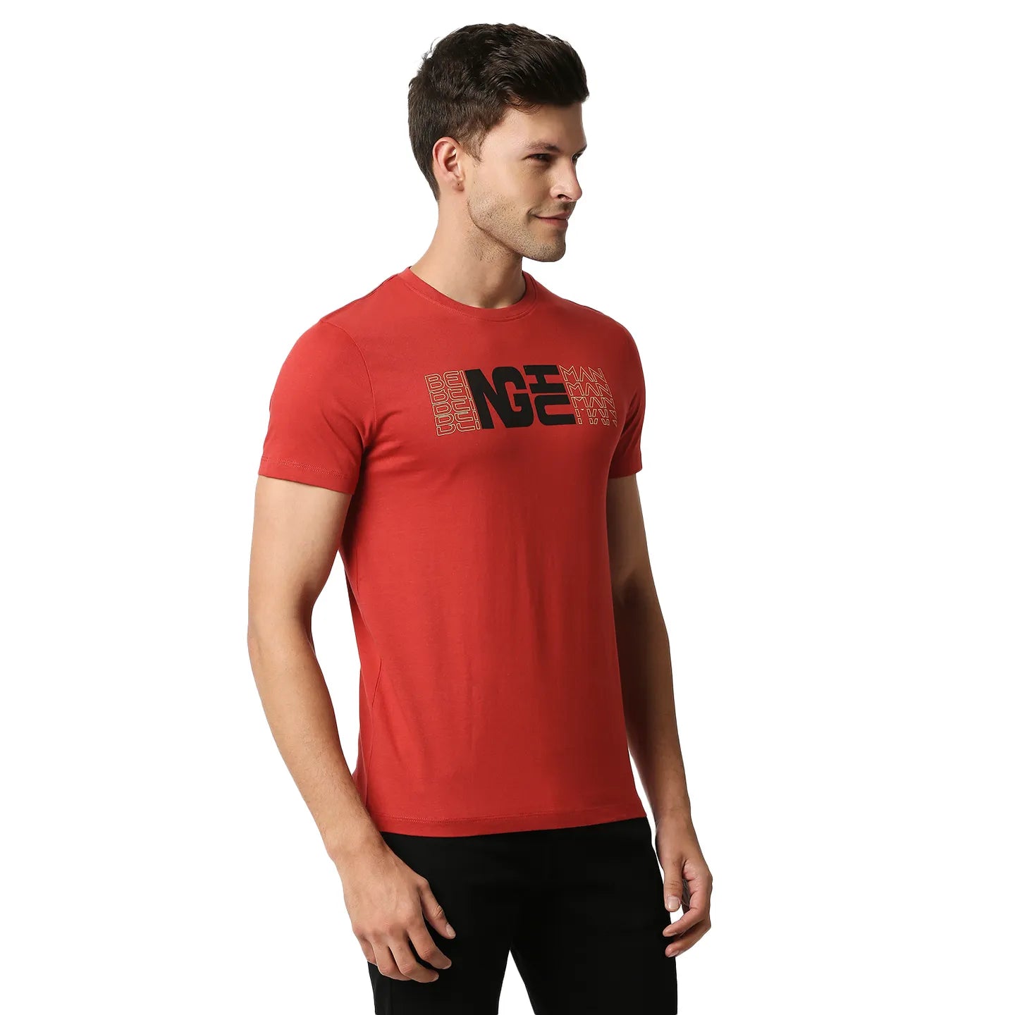 Red Regular Fit Men's Short Sleeves T-Shirt by Being Human Clothing