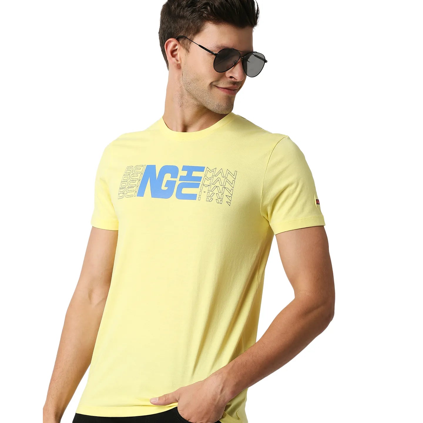 Yellow Regular Fit Men's Short Sleeves T-Shirt by Being Human Clothing