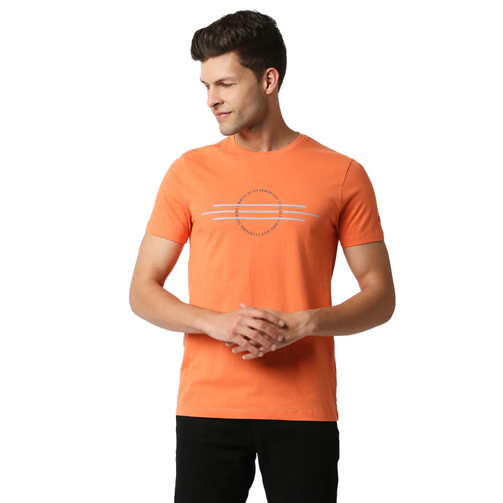 Orange Regular Fit Men's Short Sleeves T-Shirt by Being Human Clothing