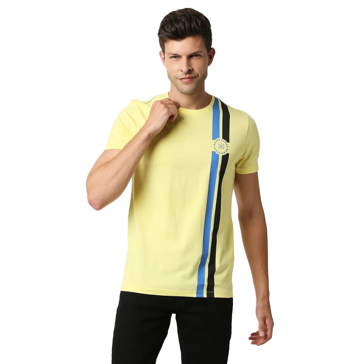 Yellow Regular Fit Men's Short Sleeves T-Shirt by Being Human Clothing