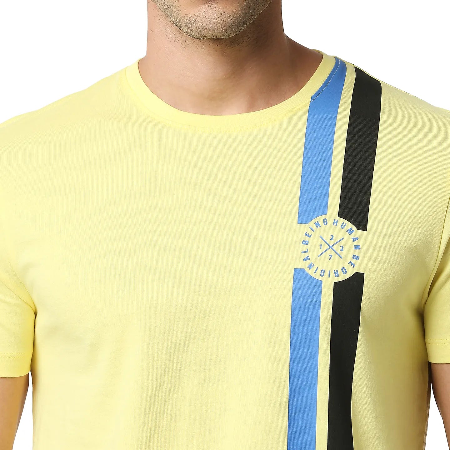 Yellow Regular Fit Men's Short Sleeves T-Shirt by Being Human Clothing