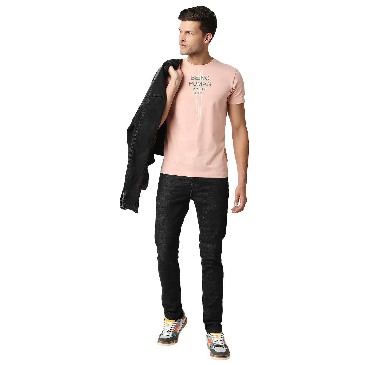 Pink Regular Fit Men's Short Sleeves T-Shirt by Being Human Clothing