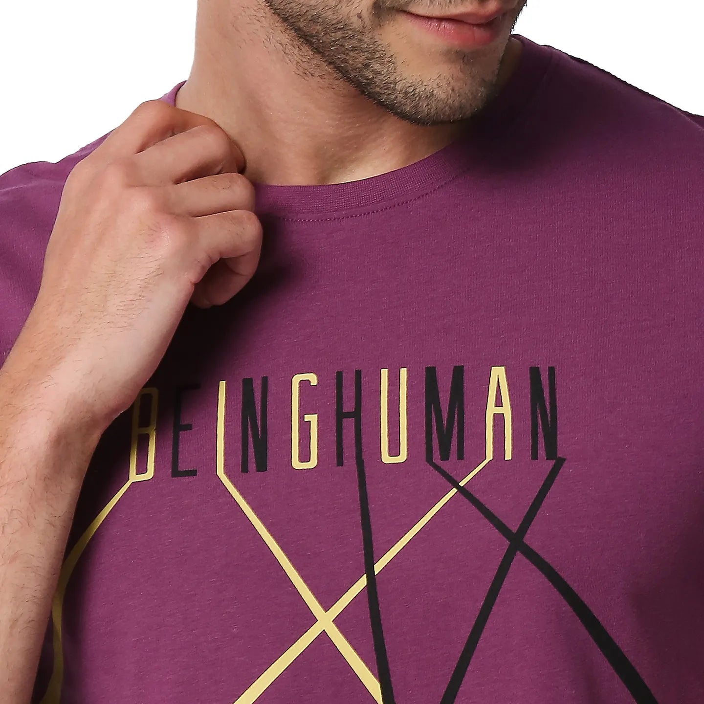 Pink Regular Fit Men's Short Sleeves T-Shirt by Being Human Clothing
