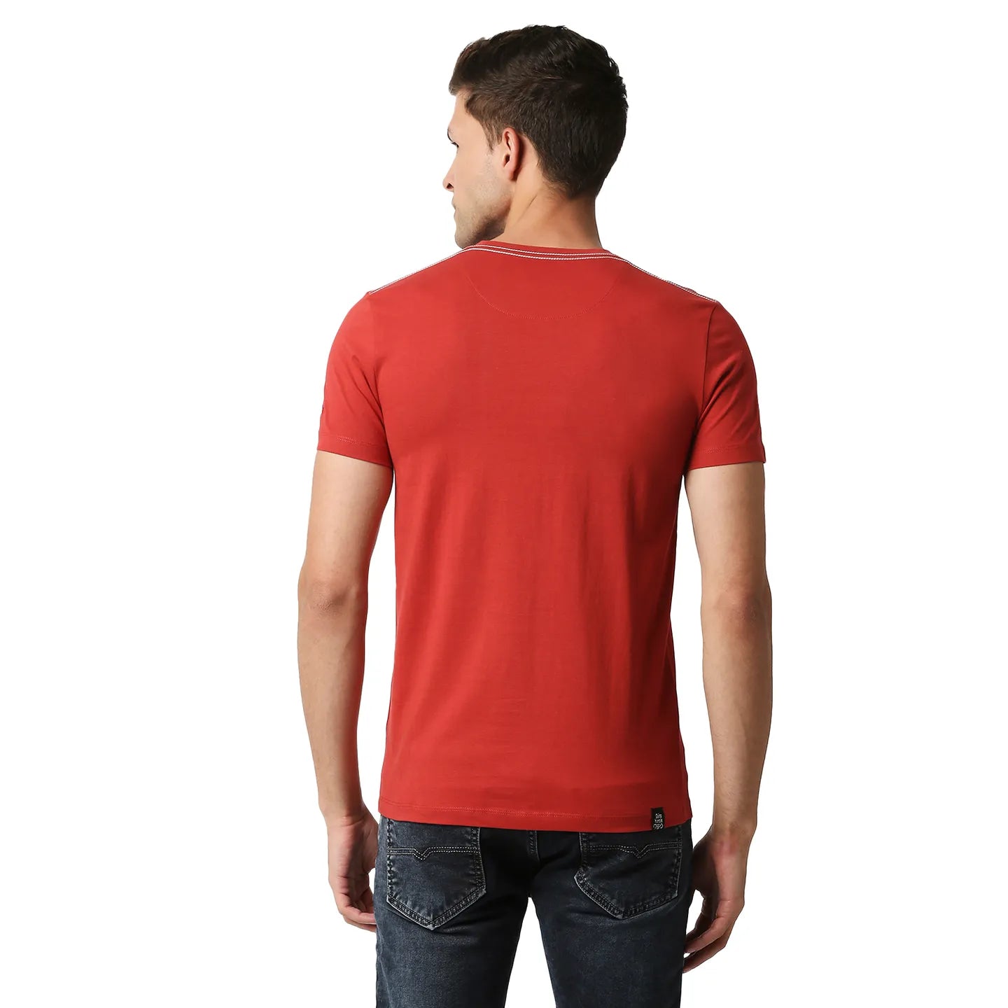 Red Regular Fit Men's Short Sleeves T-Shirt by Being Human Clothing