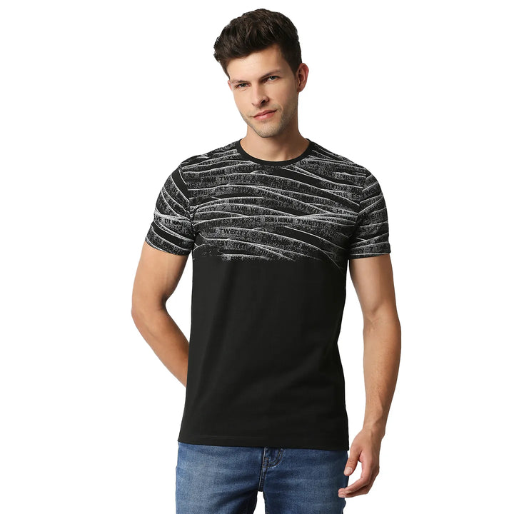 Black Regular Fit Men's Short Sleeves T-Shirt by Being Human Clothing