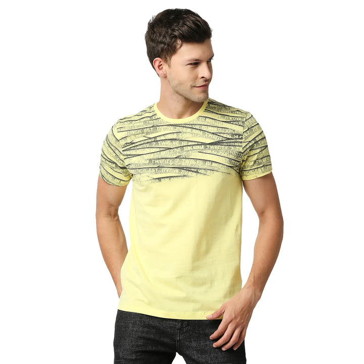 Yellow Regular Fit Men's Short Sleeves T-Shirt by Being Human Clothing